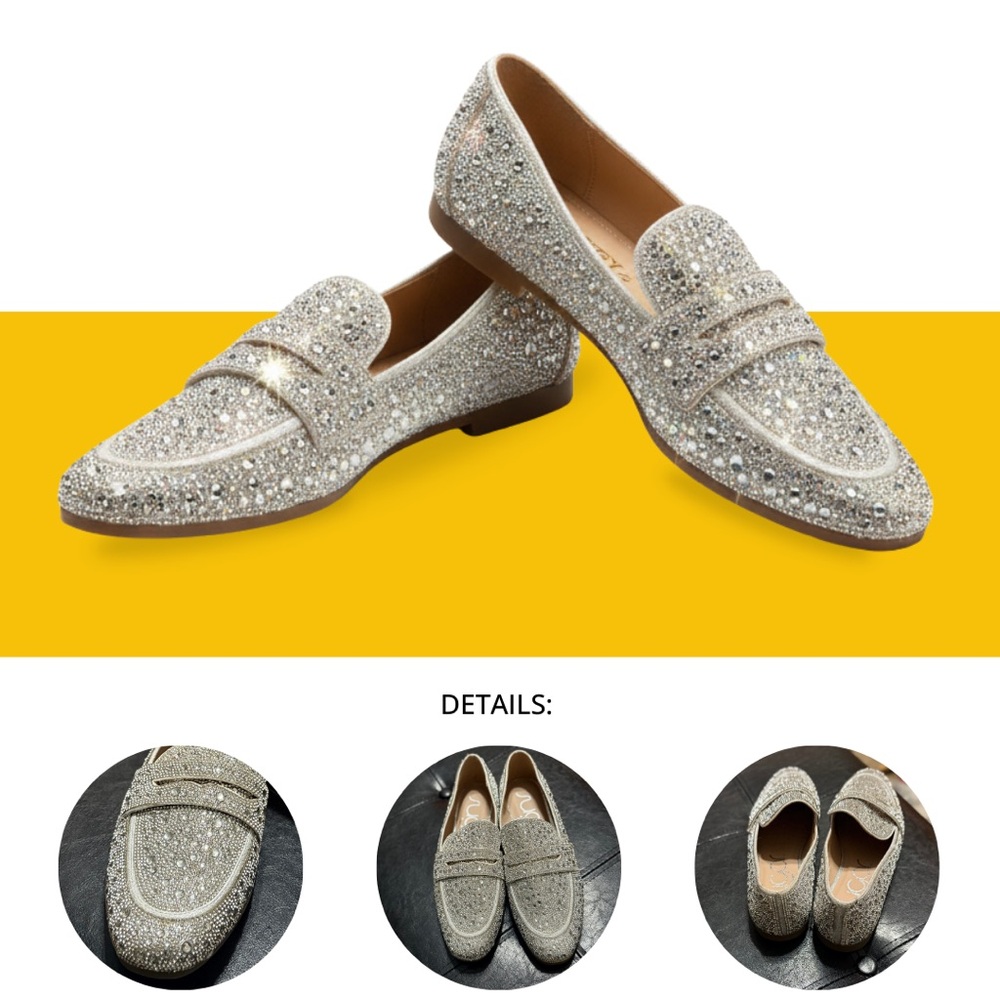 Sugar Thrillz Silver Rhinestone Loafers •Sparkly Crystal Penny Loafers • Fuchsia